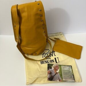 Patti for Hung on U - Yellow Leather Sling/Crossbody Bag